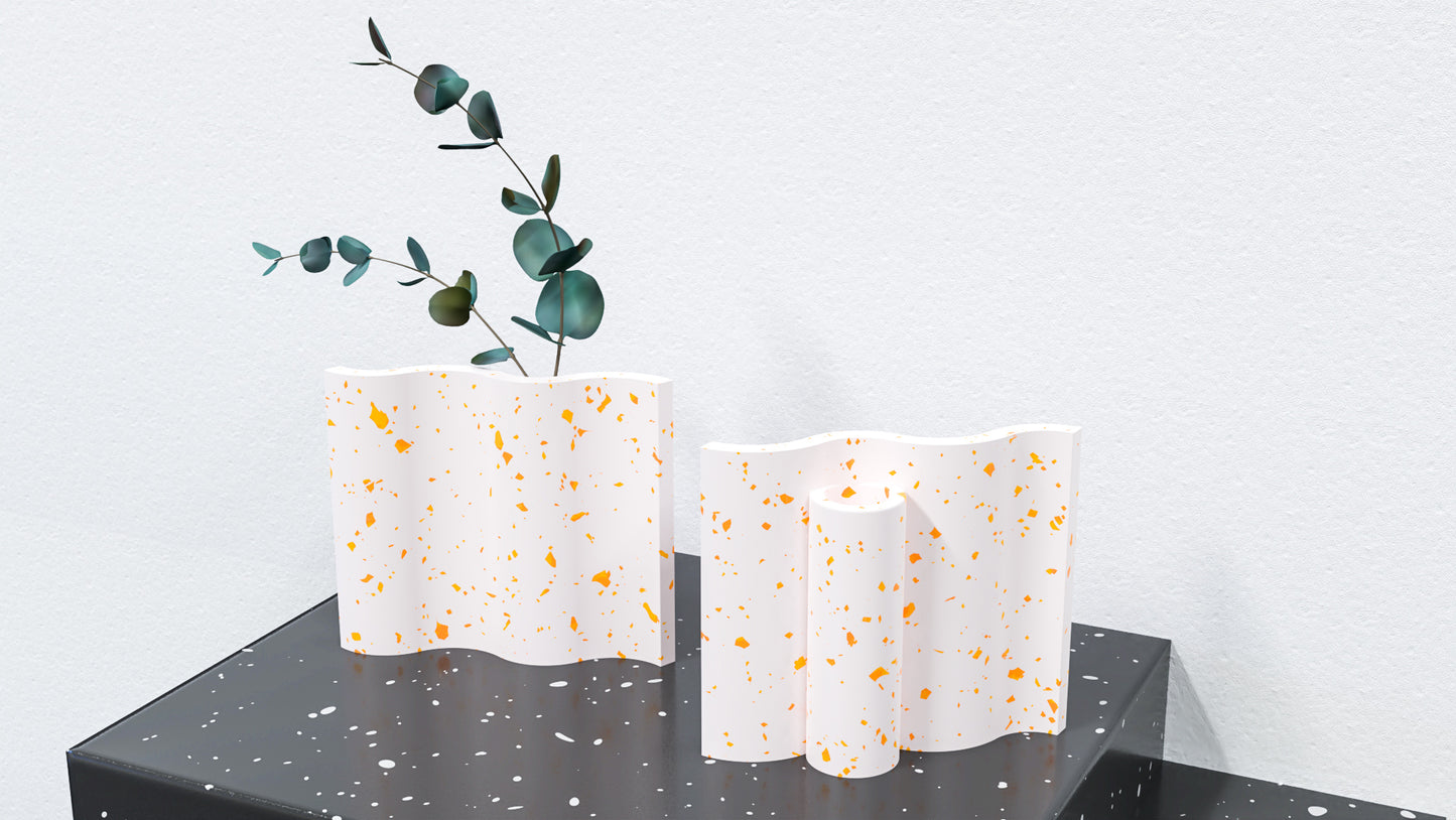 Wavy Dried Flower Vase Silicone Mould (no.140)